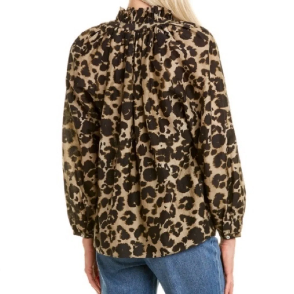 Current Elliott NWT Annabelle Silk blend blouse leopard print Tag size 1 $228
